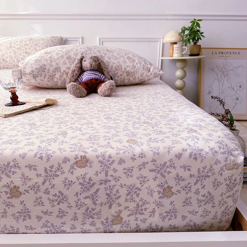 A类母婴级双层纱床笠单件全棉100纯棉三件套卡通纱布被单柔软床罩