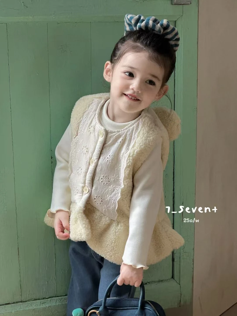 【米粒Kids】7seven蝴蝶结马甲加绒打底两件套7237