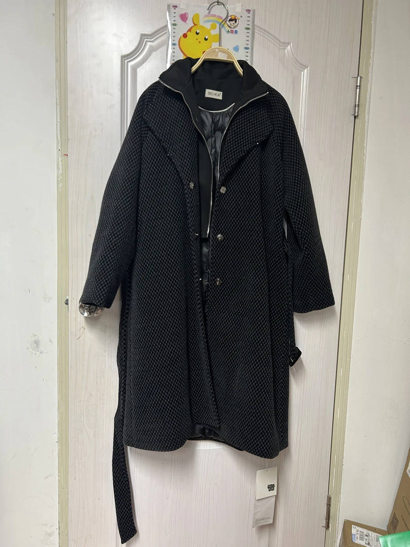 【子惠服饰】双领黑色法式秋冬【1110】