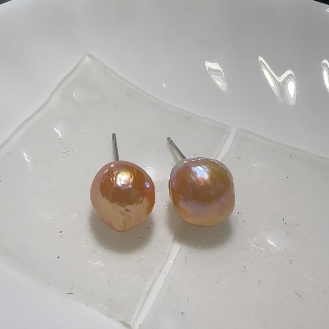 银S925镶嵌淡水珍珠耳饰