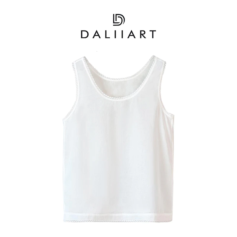 大丽高定女装百搭小背心 度假风白色背心DLTX1369