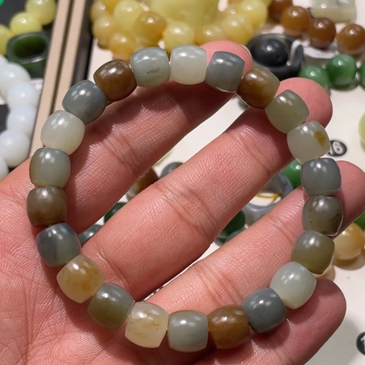 未镶嵌手串和田玉且末青花卡10柔光