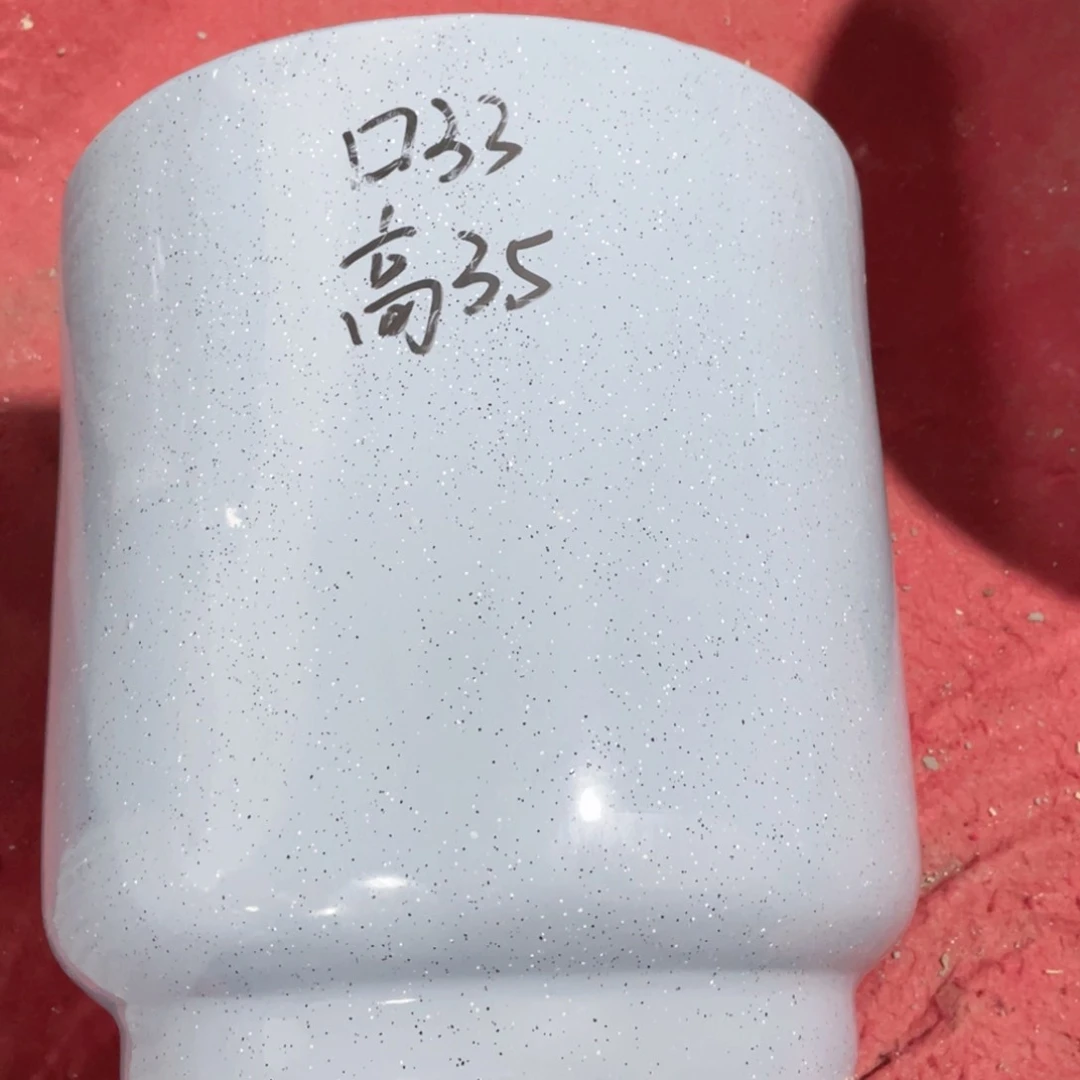 素***l蓝灰色33口大金杯陶瓷花盆微瑕