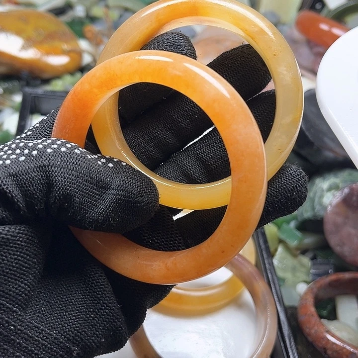 和田玉（糖玉）和田玉边角料9K金镶嵌幽*