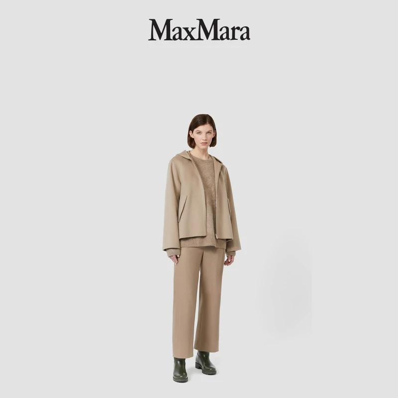 MaxMara 2025秋冬新品女装绵羊毛连帽卫衣外套9046055306