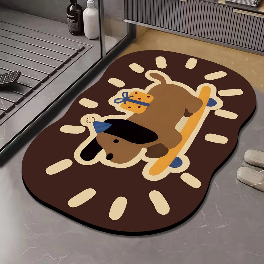 复古异形卡通软硅藻泥浴室地垫防滑吸水速干垫卫生间门口垫卫浴