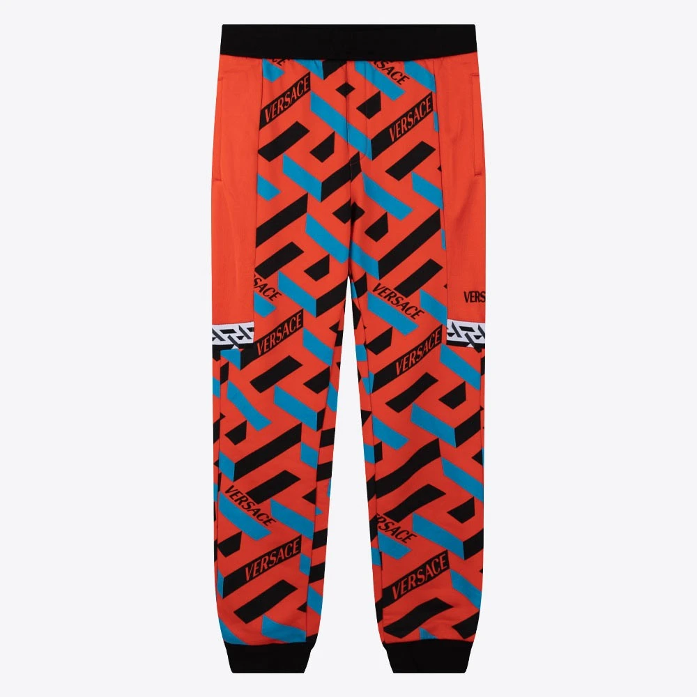 VERSACE范思哲logo回纹印花男运动裤休闲卫裤10020611A014635R080