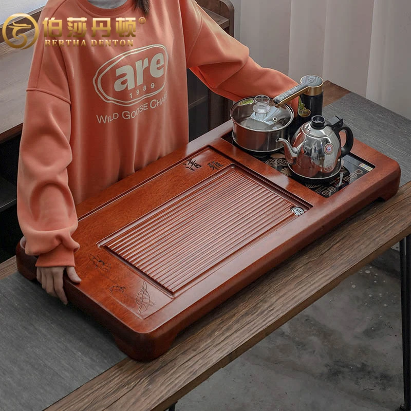 BERTHA DENTON/伯莎丹顿功夫茶具套装花梨整板原木茶盘整套全套