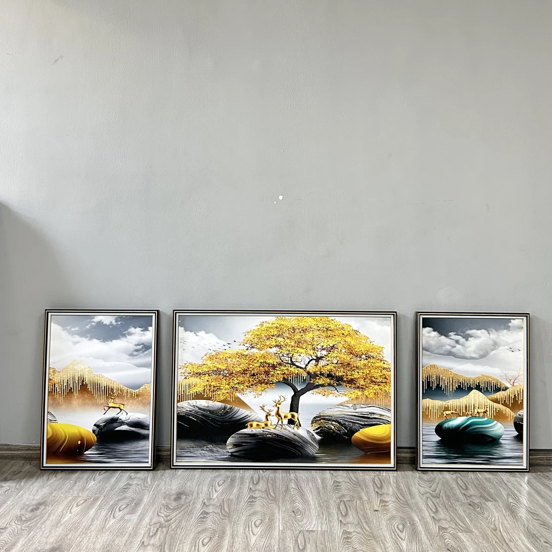 【柚居】S6现代轻奢黑白灰中古风客厅沙发玄关走廊餐厅卧室装饰画