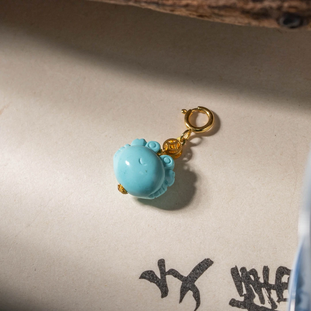 【世间臻宝】18K绿松石螃蟹DIY滴流吊坠/Q1830/多样性发一件/10