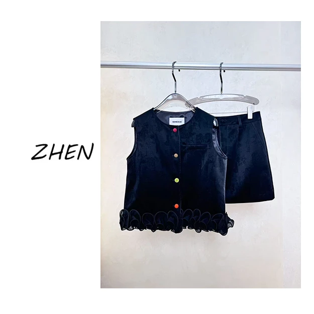 【ZHEN】25K01322 2025新款时尚气质修身显瘦设计师款时尚套装女