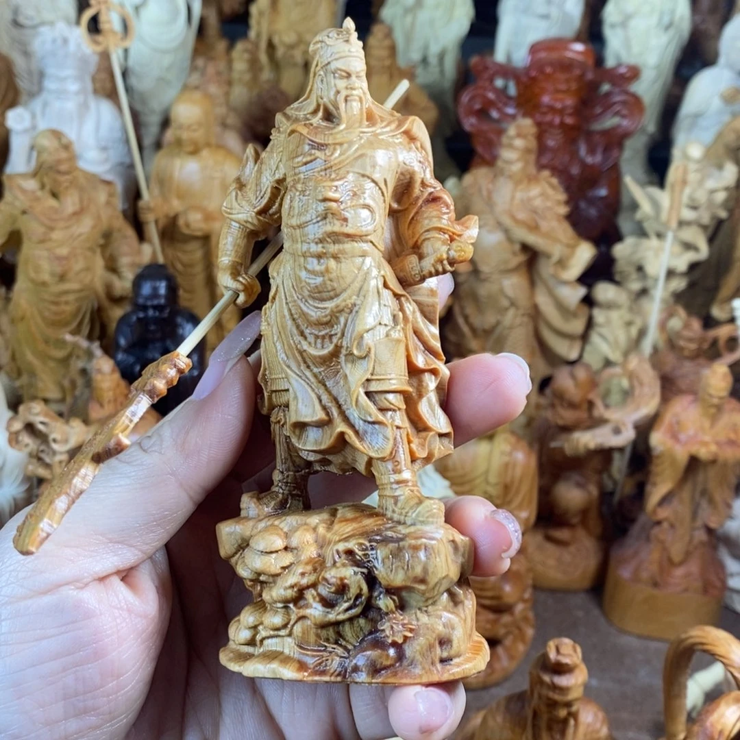 木崖柏12高披风关公横刀