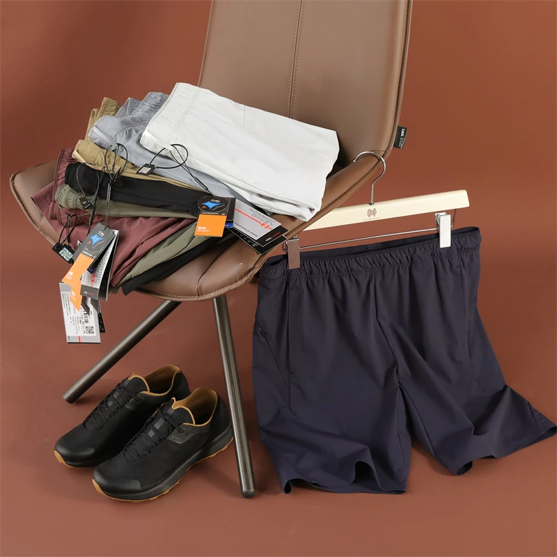 夏季日系轻量速干五分裤男士户外透气宽松纯色运动休闲短裤HB2865