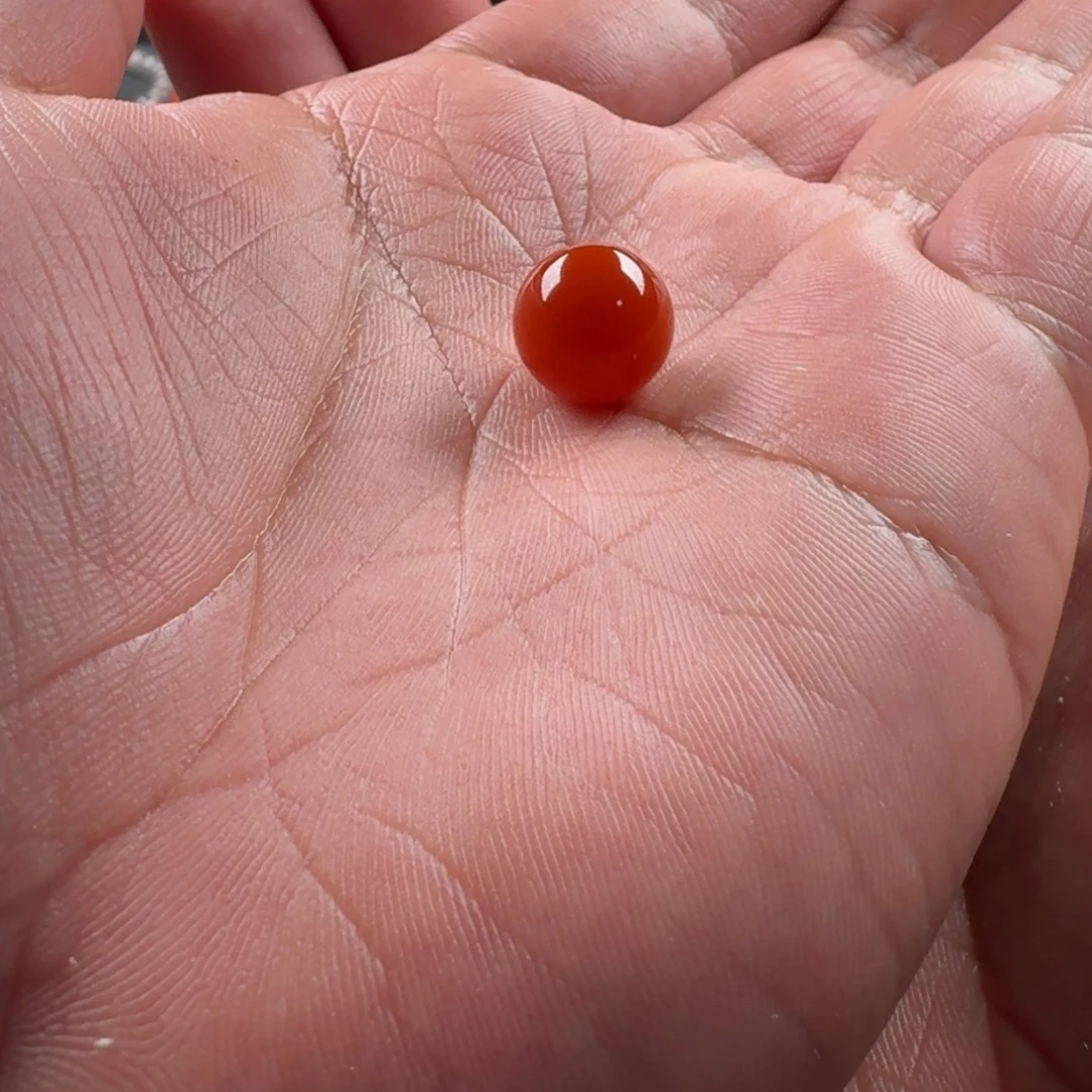 南红玛瑙未镶嵌辣椒红圆珠11.6