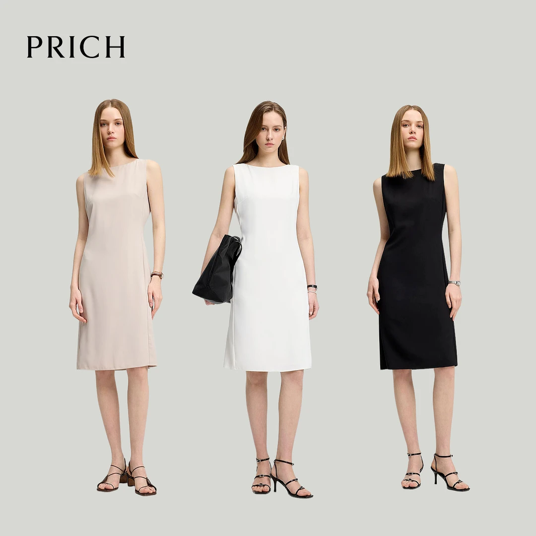 0131+【CC专属】+PRICH时尚淡人大气一字领连衣裙