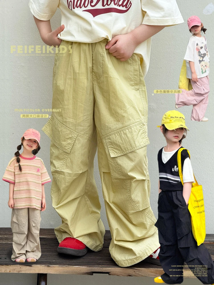 女童2025夏季新款中大童百搭工装儿童休闲裤C52G7033