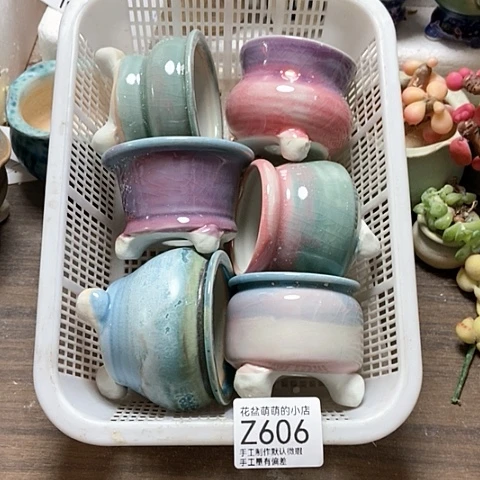 紫砂花盆606微瑕品口厘米6厘米左右的