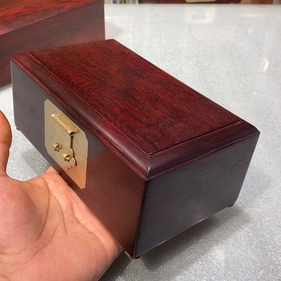 檀香紫檀（小叶紫檀）独板首饰盒18/10.5/7.5