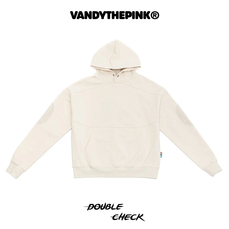 【DoubleCheck】VANDYTHEPINK 字母情侣宽松手臂刺绣连帽卫衣