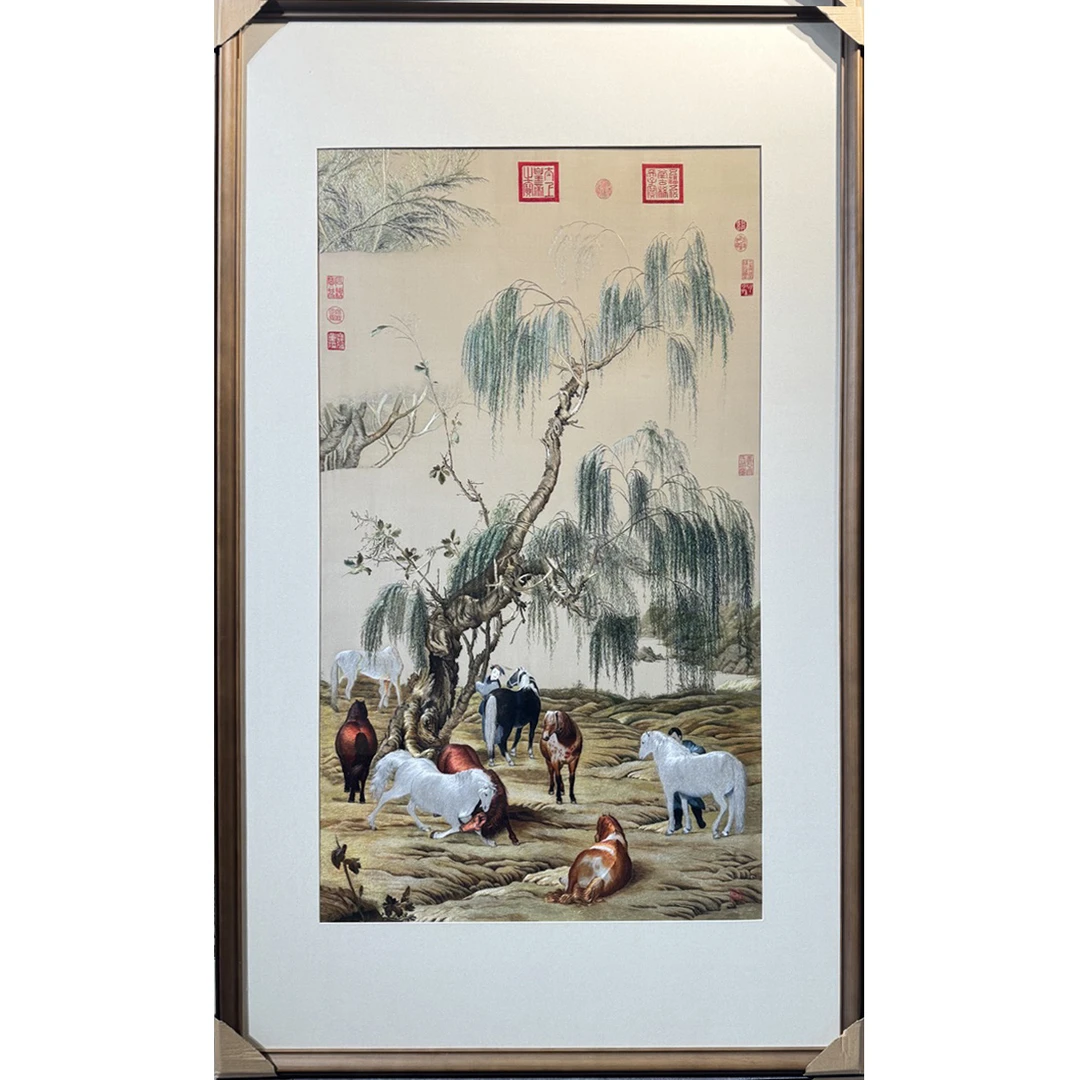 CQYCX朗世宁八骏马 摆件