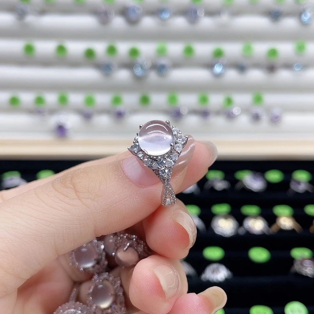 随***欲烟晶戒指银S925镶嵌
