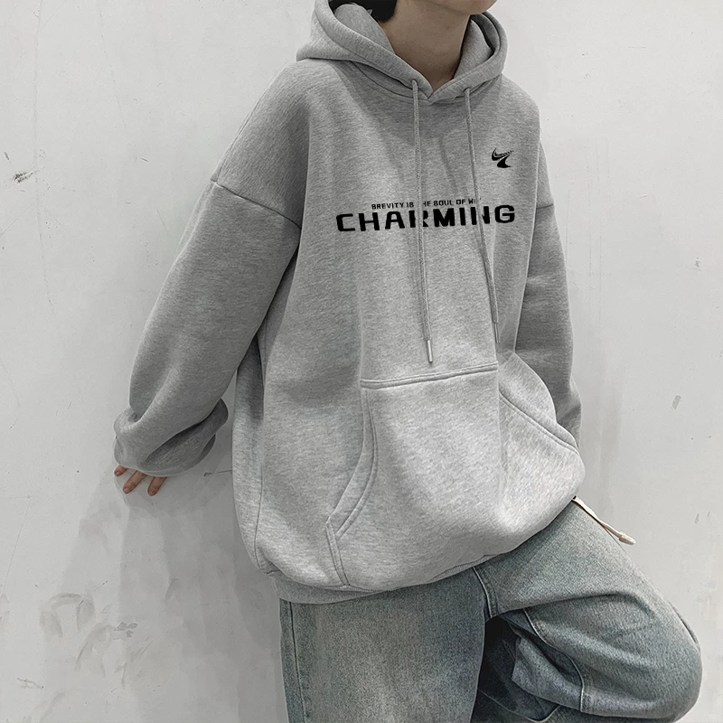 春秋港风流光风男士美式卫衣宽松连帽400G重磅透气免烫ins套头衫