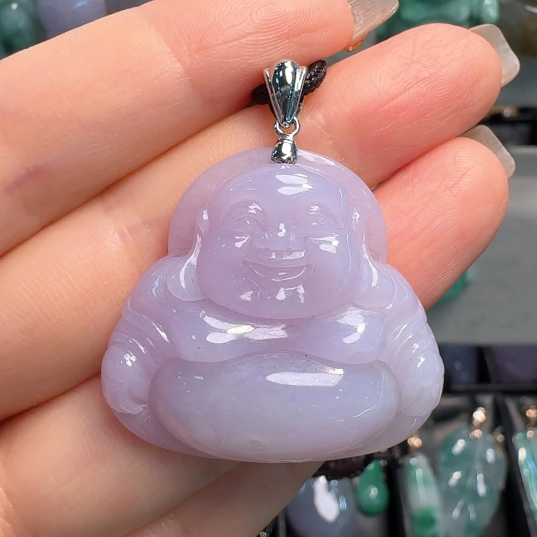 翡翠18K金镶嵌吊坠(不含链)佛公