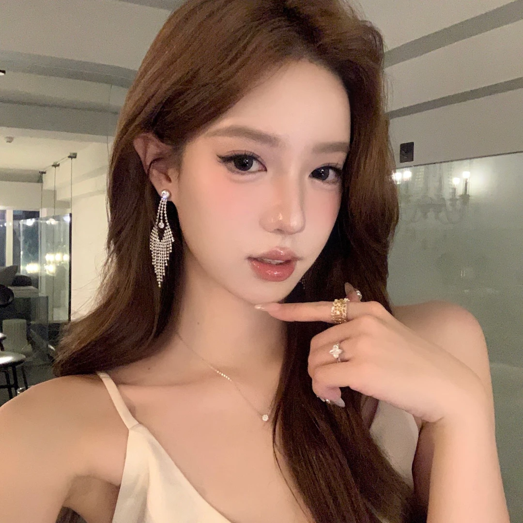 合金耳饰 星河入梦 高级感满钻流苏长款耳环女宴会气质礼服耳饰