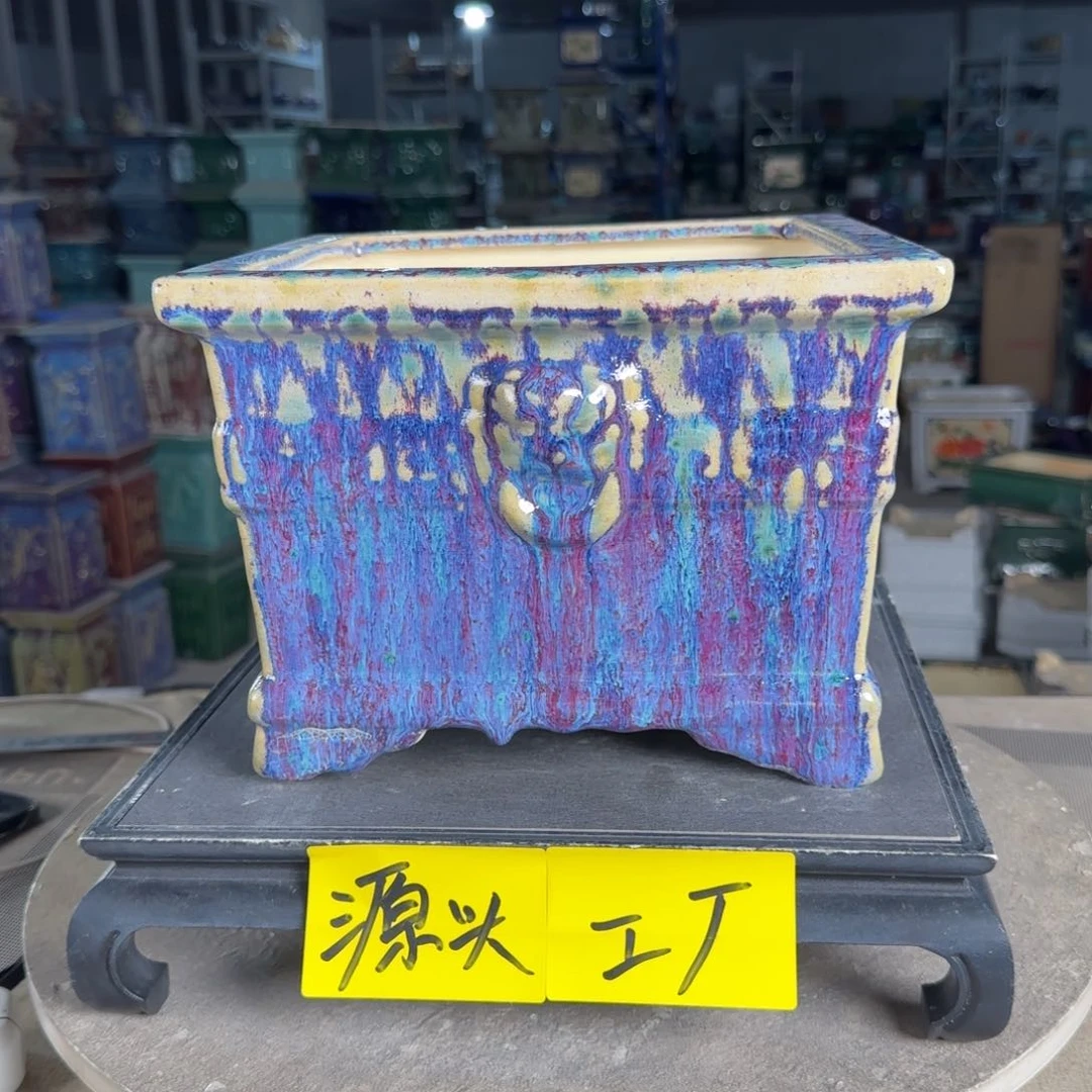 石湾花盆内口20，内深15微瑕缝隙