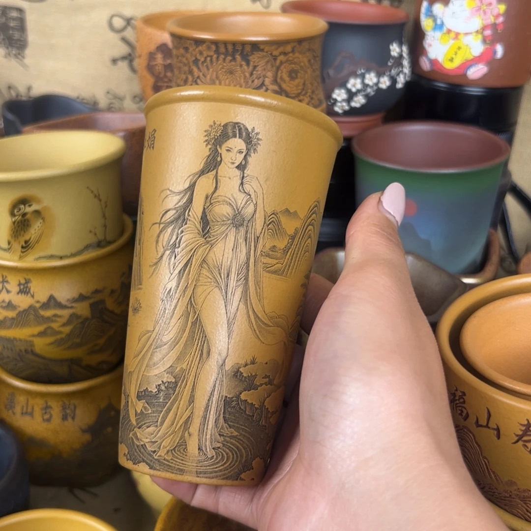 紫泥茶杯紫砂紫砂