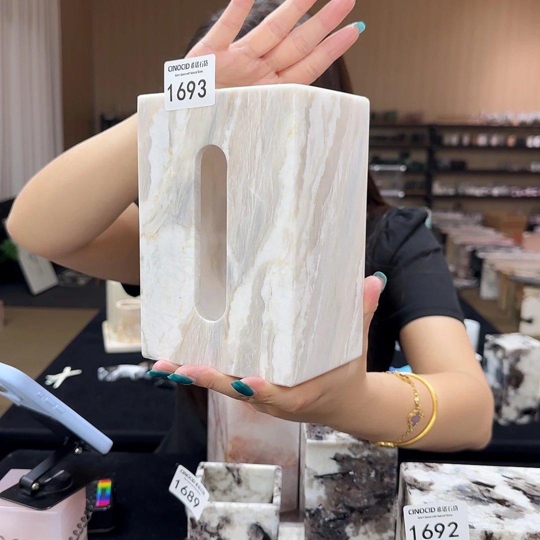 1694凤白玉小纸巾盒