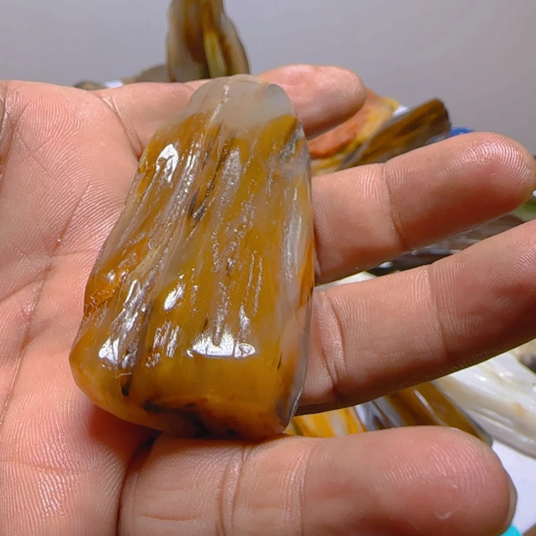 硅化玉未镶嵌手把