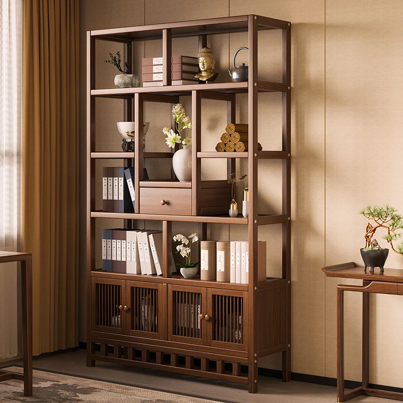 新中式博古架茶室茶具茶叶置物架客厅多层隔断展示柜家用收纳神器