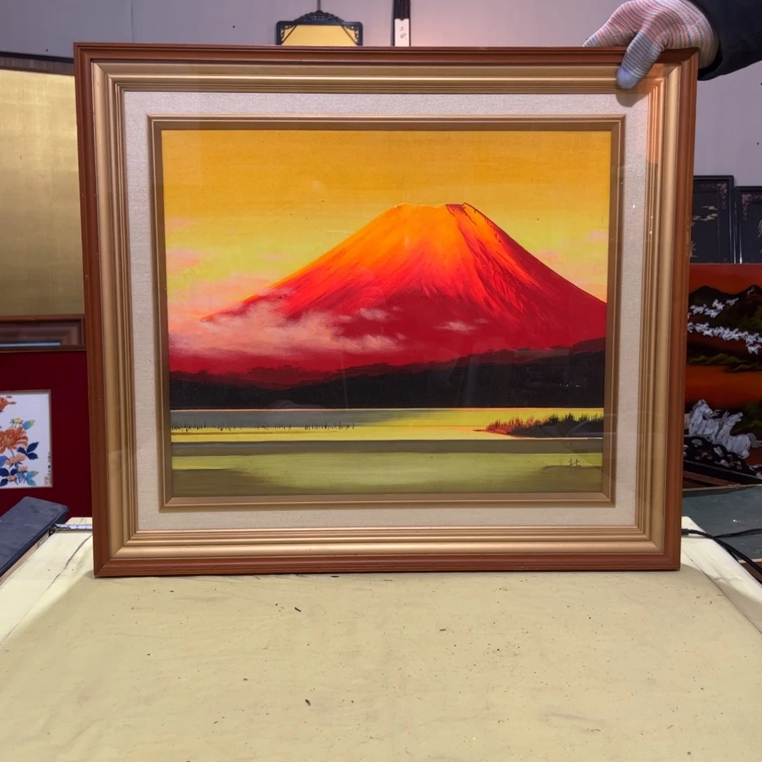 绘画庆***海屏风框画茶空间设计