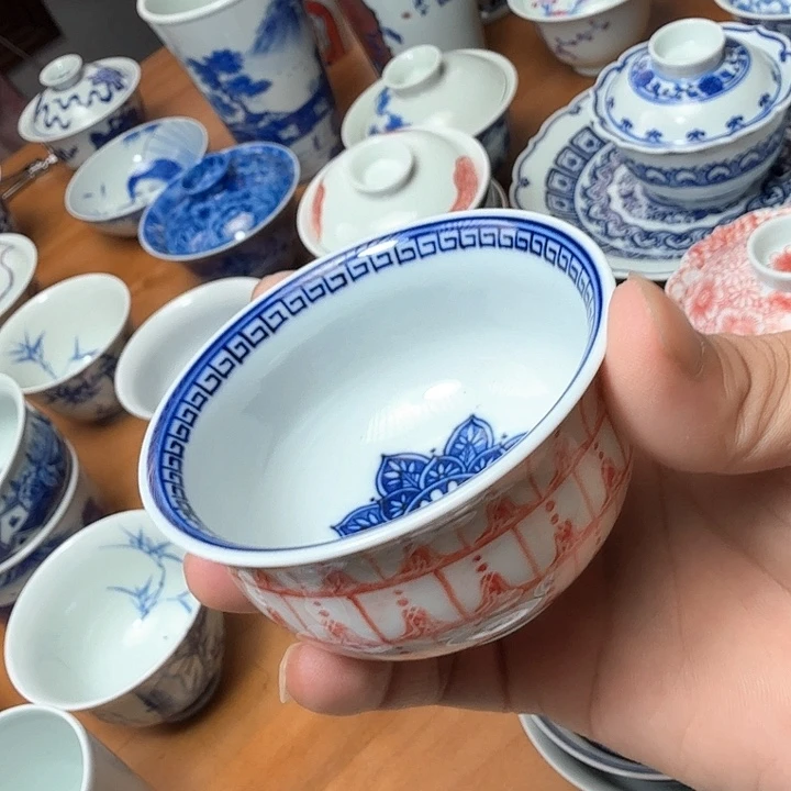 手绘千佛单杯釉下红