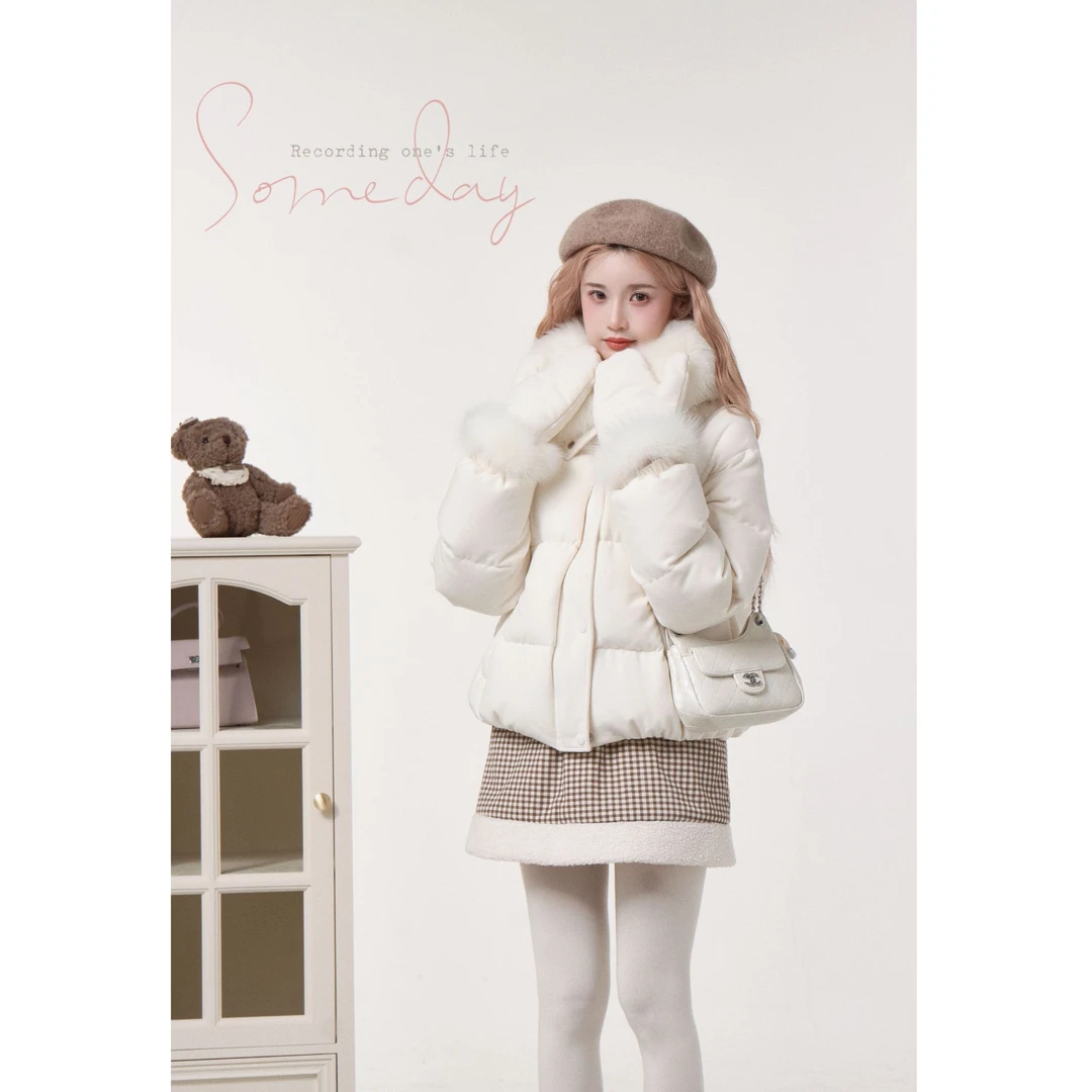 【米雪与咖啡】高品质磨毛感新国标95白鸭绒保暖up羽绒服外套