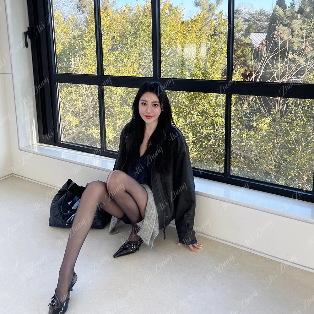 AKIZHANG「自由旅者」 意大利进口绵羊皮经典设计百搭质感暗黑皮衣