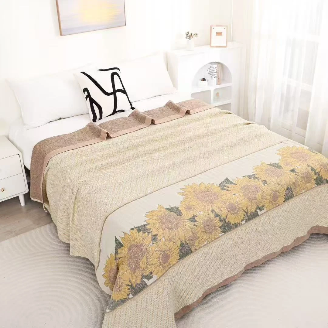 【新款 向阳】230*250罗布麻高端麻轻奢铺盖毯