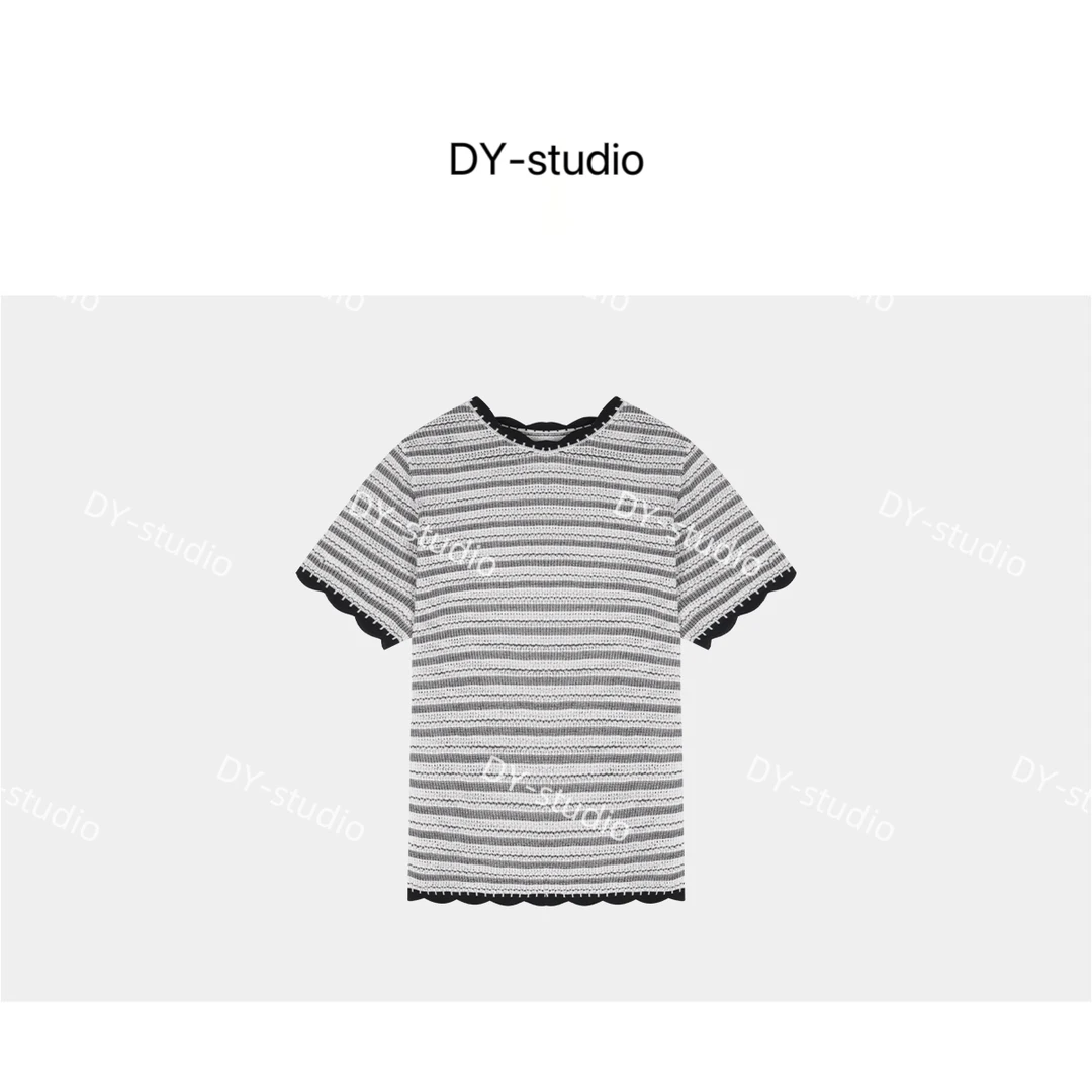 DY-黑色描边tee 2025夏款NEW