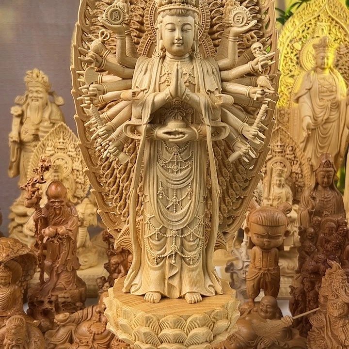桧木千手观音43cm