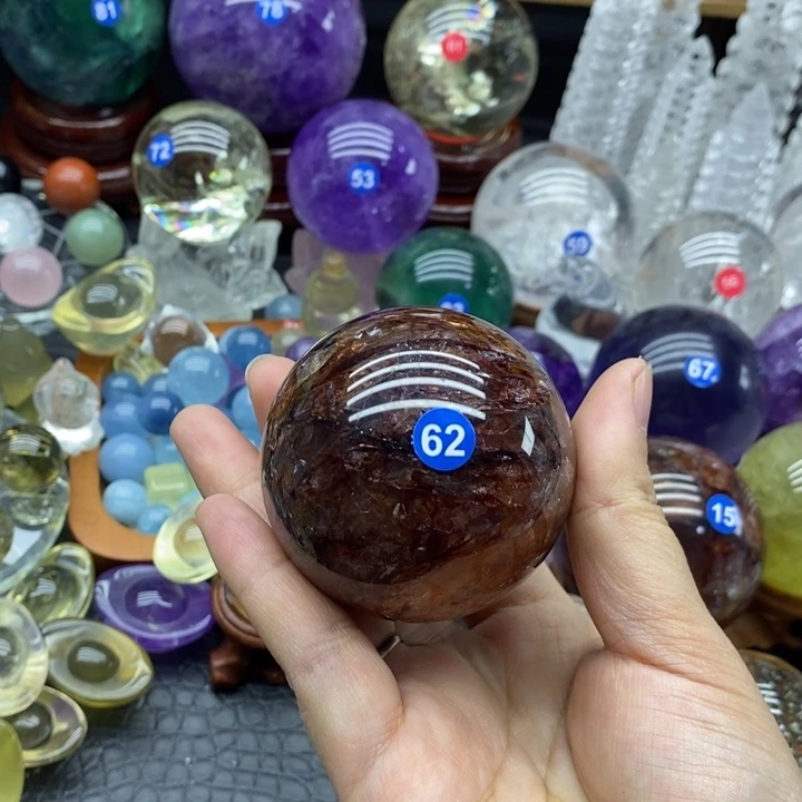 石材天然红胶花球