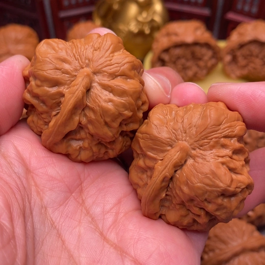 文玩核桃把件毕业精品一帆风顺蛙异形40尺