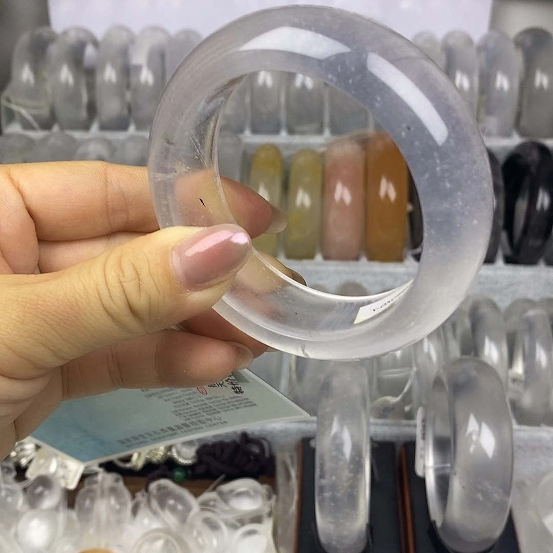 石英质玉未镶嵌手镯57.6白冰飘雪6785