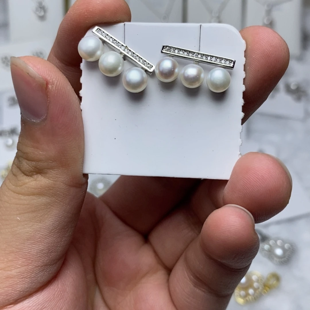 未镶嵌淡水珍珠耳饰