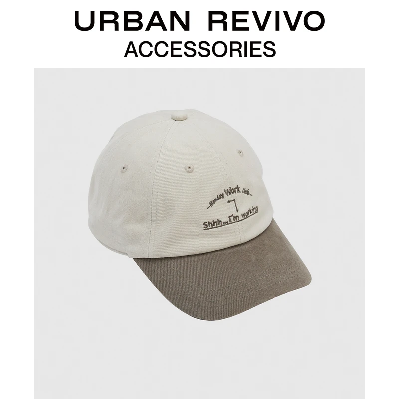 URBAN REVIVO2025春季新款女士撞色字母运动系列棒球帽UAYA50126