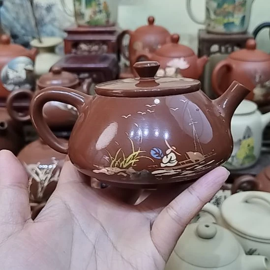 红泥茶壶建水紫陶手工壶