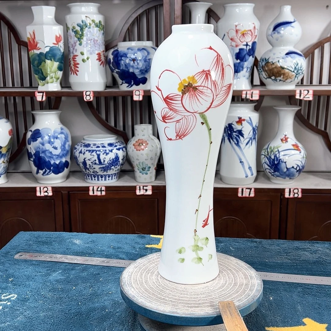 摆件景德镇陶瓷美荷花
