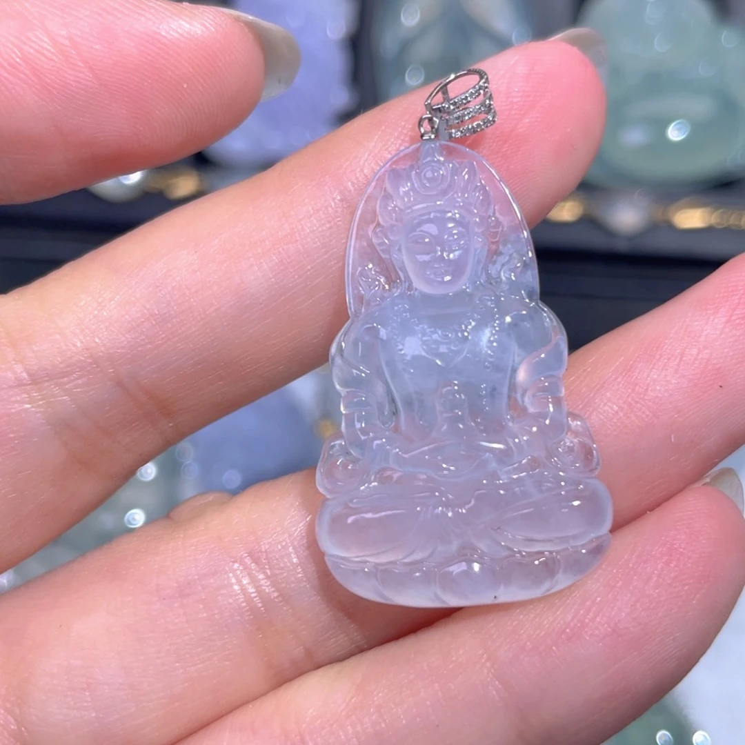 颈饰18K金镶嵌翡翠翡翠