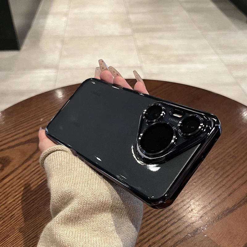 适用于华为pura80pro+手机壳透明自带镜头膜超薄网红同款轻奢高档