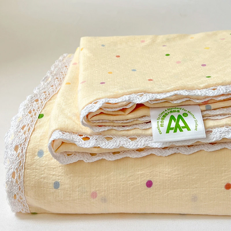 2025新款双层纱花边床单三件套被单枕套非纯全棉单件学生床垫罩子